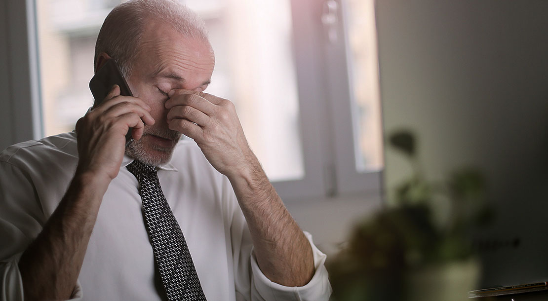 Image of a man complaining over the phone